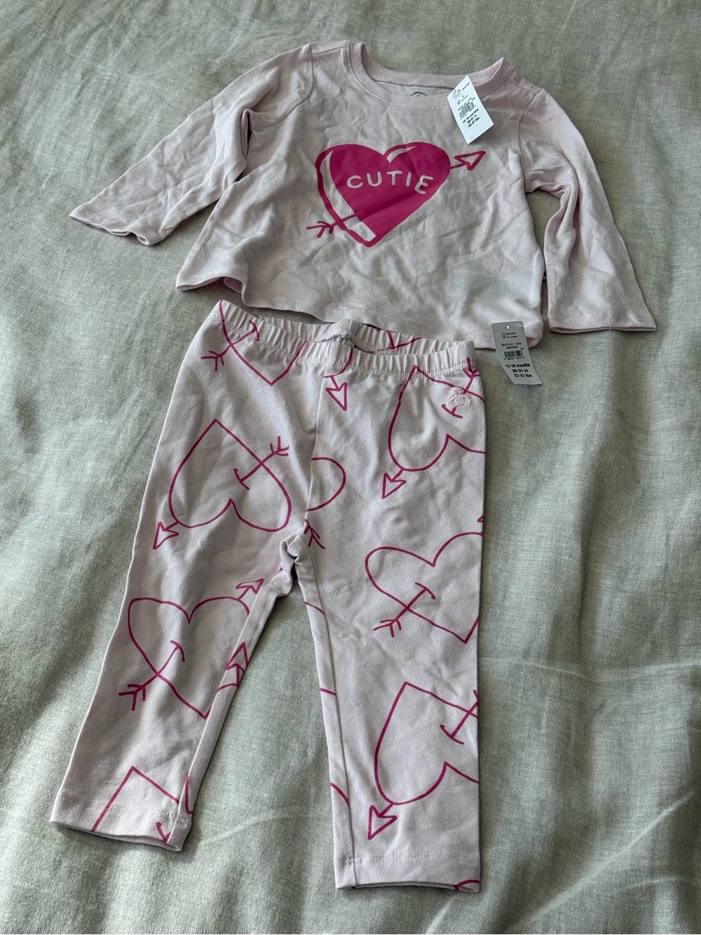babyGap Long Sleeve Cutie T-Shirt and Valentines Leggings